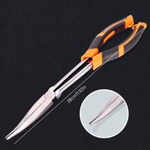 1 قطعة أداة إزالة خطاف الصيد الاحترافية - تصميم أنف طويل، مقبض مانع للانزلاق، بدون حاجة لطاقة، ملقط بفك منحني ذو طرف مدبب، مناسبة كهدية لهواة الصيد، معدات الصيد، ملقط خطاف السمك