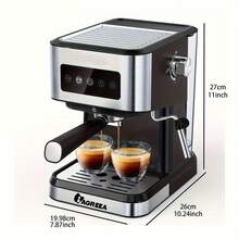 IAGREEA 20巴半自动意式咖啡机 - 带奶泡器的咖啡机，单/双杯 | 适合家庭/办公室使用，让您在早晨、下午茶、周末早午餐、家庭电影之夜、深夜学习时都能享用新鲜咖啡 | 咖啡爱好者的理想厨房配件 | 圣诞节、感恩节、生日、新年、母亲节、父亲节、乔迁之喜、情人节、毕业季的完美礼物