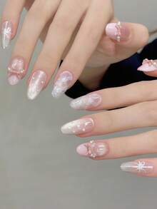 10 móng tay giả acrylic hình bướm, mắt mèo, kẻ caro màu hồng, kiểu Pháp, làm thủ công, móng tay mùa hè, móng tay ngọt ngào dễ thương, chấm bi ngọc trai, độ dài trung bình hình quan tài/hình bầu dục trung bình/hình nhọn dài, móng tay giả phủ toàn bộ, kèm keo dán và dũa móng, dụng cụ làm móng DIY cho đám cưới, tiệc cưới, tiệc tùng, sử dụng hàng ngày. - Hồng - Xem 18