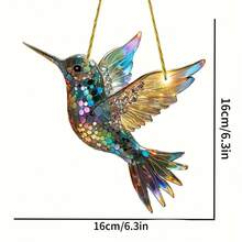 1 pièce Attrape-rêves exquis de colibri - Thème d'oiseau en acrylique coloré, motif plat, décoration murale et de porte, décoration multifonctionnelle, convient pour toutes les saisons, cadeau de créativité unique pour la maison et le jardin, convient pour la décoration/l'occasion de festival, idéal pour les amateurs d'oiseaux