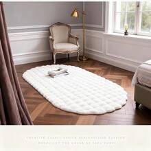 1pc Soft Plush Carpet, Anti-Slip Backing, Hand/Machine Washable, Suitable For Autumn/Winter, Rectangular Shape, For Living Room, Bedroom, Bedside, Sofa, Wedding, Christmas, Fireplace, Dining Table, Outdoor Patio, Luxurious Home Decor Kitchen Rug