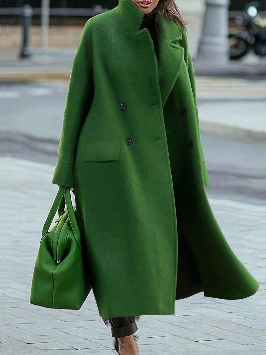 Women's Casual Lapel Long Sleeve Warm Overcoat