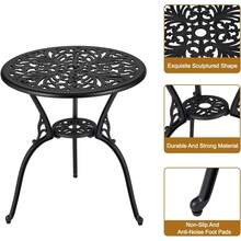 Meiyiu 3 Piece Bistro Set, Outdoor Bistro Table And Chairs Set Of 2, Rust-Resistant Cast Aluminum All Weather Patio Outdoor Bistro Set With Umbrella Hole For Backyard, Balcony, Front Porch - màu đen - Xem 3
