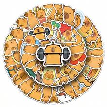 50pcs Cute Animal Capybara Graffiti Decal Capybara Stickers Capybara Sticker Capybara Stuff Kawaii Stickers Animal Stickers Funny Stickers Capybara Gifts Capybara Toys Vinyl Waterproof Stickers Aesthetic Laptop Sticker Pack Skateboard Stickers Water Bottle Stickers - Multicolor - View 3