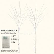 1 件 2.62 英尺/50led 暖光手工模擬白樺樹枝燈帶瓶,鄉村裝飾燈適合婚禮、節日和聖誕節 - 白色 - 查看 16