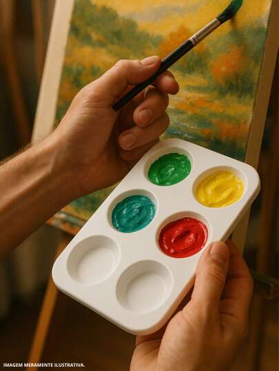 Godê Plástico 6 Cavidades – Ideal para Pintura e Artes