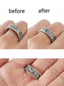 Set de 12 piezas Ajustador de anillo de resina, almohadilla de ajuste de talla invisible para anillos sueltos, se ajusta a todos los tamaños de dedos. Ajustador de anillo invisible para anillos sueltos - Múltiples tamaños de dedos, ajustes de anillo cómodos y protectores - Herramienta de redimensionamiento transparente para ajustar anillos sueltos, Guardián de joyería para anillos sueltos, Ajustador de anillo que se ajusta a cualquier anillo, Surtido de tamaños de ajustador de anillo para mujer