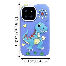Dinosaur Kids Toy Phone With 2.8" HD Touchscreen & 32GB Card, Cute Silicone Case With Carry Strap, Dual Camera & Video Recording, Multi-Function Educational Games & ABC Learning, Halloween & Christmas Gift (Blue) - Multicolor - View 12