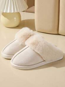 Neue verstärkte Wollfleecehauspantoffeln für Damen und Herren, warm, modisch, bequem, rutschfest, geschlossene Hausschuhe für Innenräume