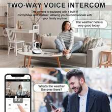 1个无线5G WiFi安防摄像头，具备全高清视频、双向语音、移动侦测和AI追踪功能，USB供电，适用于室内/室外家庭监控，可远程查看和报警通知。无线安防摄像头，室内监控，外观时尚，视频质量高，智能家居设备，适合科技达人用户，设计紧凑，结构坚固耐用，也可用于办公室监控。 - 彩色 - 查看 3