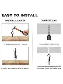 20 Diamond-Shaped Hooks, Outdoor Lamp Hooks, Wall-Mounted Hooks For Hanging Plants, Hanging Flower Pots (Rhombus-Black, White)