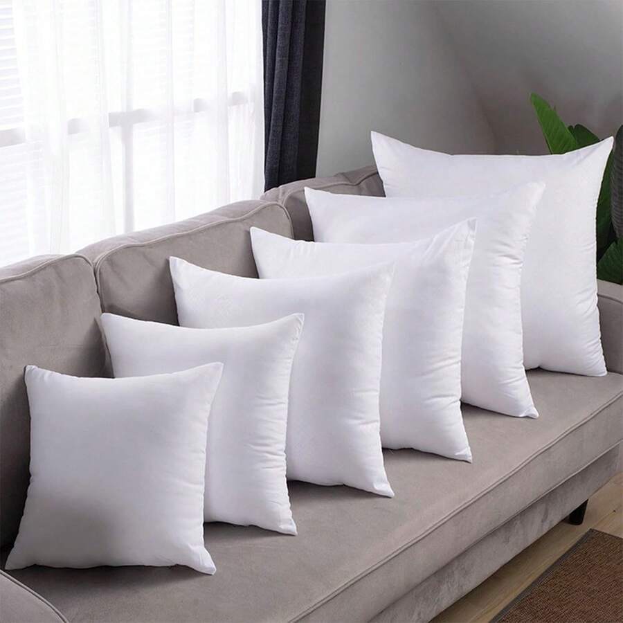Pack Of 2 Or 4 Cushion Fillers, Soft Pillows With Hollow Fiber Filling For Sofa, Bedroom, Living Room, Dining Room, Padded And Comfortable Cushions, Compatible With Decorative Covers Of Any Style - 白色 - 查看 1