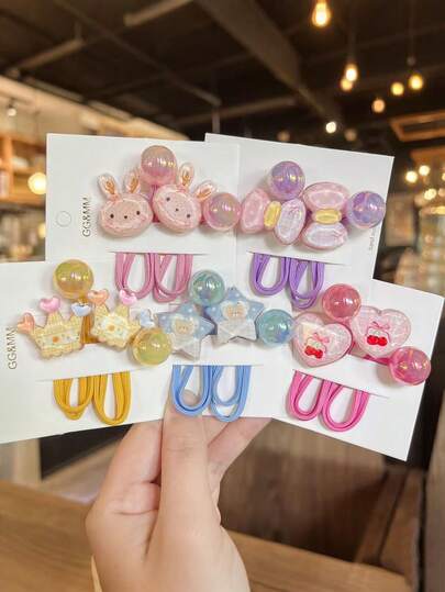 2pcs Colorful Small Animal Themed Hair Scrunchies, Sweet & Cute Women Hair Ties, Suitable For Daily Wear And Holiday Parties (No Card) ,Ponytail Holders ,Hair Elastics ,Hair Rubber Bands ,Hair Rope ,Elastic Hair Tie