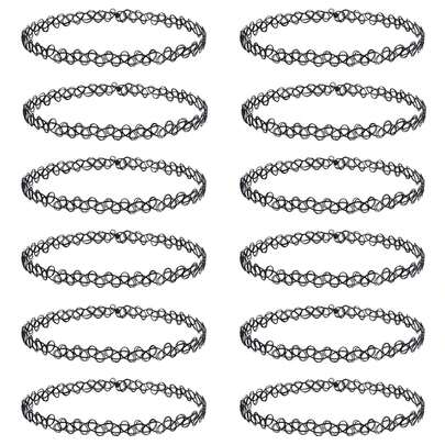 1-15 st ihåligt halsband i gotisk stil, fisklinahalsband, armband, ringset