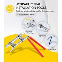 3 Pack Hydraulic Seal Installation Tools And 1266 Adjustable Gland Nut Wrench And 7463 Small Universal Gland Wrench Hydraulic Cylinder Spanner Wrench Piston Repair Seal Kit Farm And Construction Equipment - 3件式密封工具和1266+7463壓蓋螺帽扳手 - 查看 2