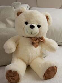 1 pieza Oso de peluche ultra suave y lindo de 35cm, Oso de peluche con moño, regalo perfecto para cumpleaños/Navidad, Oso de peluche grande, regalo de oso de peluche, decoración navideña, decoración del hogar y regalo de cumpleaños/festival, suave y cómodo, Oso de peluche>Poliéster