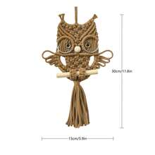 1 szt. makrama ścienna, gobelin w stylu boho, ręcznie tkana dekoracja ścienna z sową