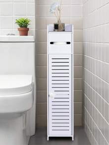 Slim With-Lid PVC Bathroom Tissue Organizer - Modular Narrow Space Cabinet, Fits Under Sink/Vanity, Dustproof & Moisture-Proof - Multicolor - View 8