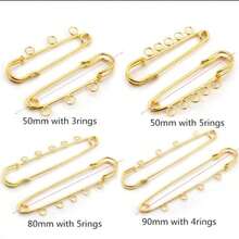5pcs Iron 3-Hole 5-Hole Extra-Large Brooch Pins, Suitable For Brooch DIY School Office Accessories Shirts Jacket Jewelry Christmas Halloween Clothes Pin Funny Cute Teacher Gifts Costume Accessories Bag Charms