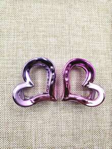 6pcs/4pcs/3pcs/2pcs/1pc New Metallic Dual-Tone Heart Shaped Hair Clips, Sweet Hairpin For Bun, Everyday Wear Cute Hair Accessories Winter Hair Clutch Elegant Claw Clips