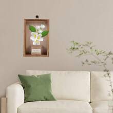 1 Stück nordischer Stil massiv Holz Wandhänger, multifunktionale Aufbewahrungsablage + Hanffaser Blumentasche, Balkon & Wohnzimmer Ecke Wanddekoration, dient auch als Mini-Pflanzer & kreative Fotorahmen, Raumdekoration, Schlafzimmerdekoration, Heimdekoration, Schlafzimmerzubehör, Wandfotorahmen, Hochzeitsdekoration.
