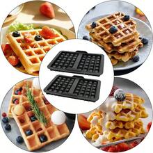 2 Packs Silicone Waffle Mold, 2 Cavities Waffle Baking Mold, Material Waffle Mold For Cake Chocolate Craft Candy Soap, Black - Multicolor - View 4