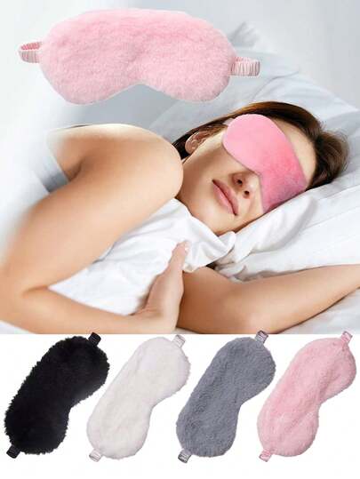 1 pieza Antifaz suave de peluche, Antifaz de satén, Antifaz de seda y peluche, Antifaz suave de satén, Antifaz para siesta y viaje, Escuela, Vuelta al cole, Viaje, Artículos de viaje, Artículos del hogar, Antifaz, Máscara para dormir