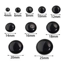 5-10pcs/Pack Natural Black Agate Stone Cabochons, Multi-Size Options, Vintage Elegant Black Gemstone Cabochons For DIY Jewelry Making, Suitable For Necklace, Ring, Bracelet, Jewelry Decoration