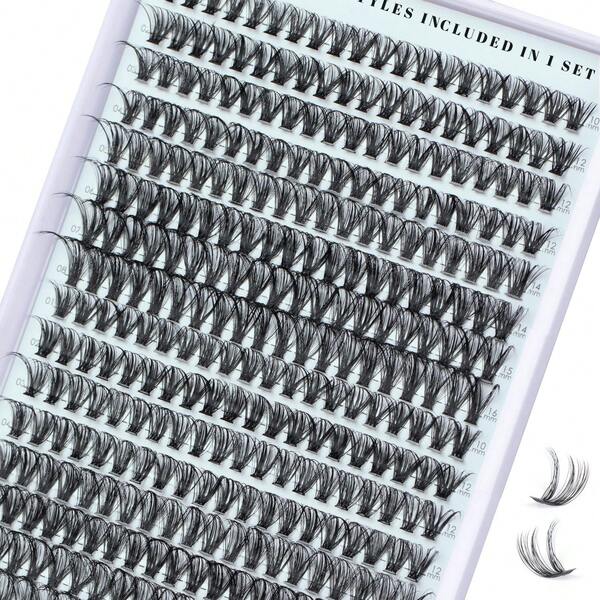 40D Faux Mink Eyelashes 320pcs Cluster 0.07mm D Curling 9-16mm Mix Natural Eyelashes Extension 3D Russian Volume Individual Eyelash Cluster Makeup Tools