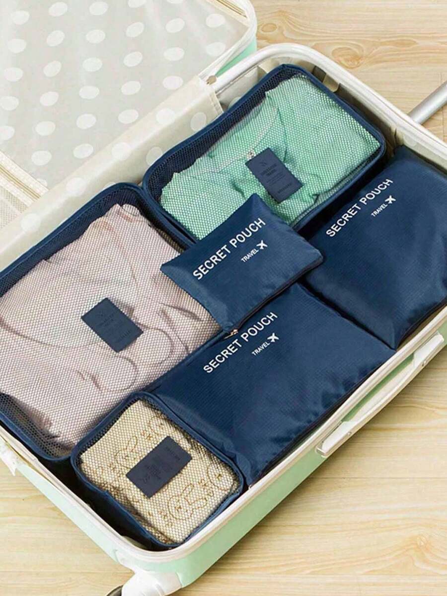 6pcs/Set - 1pc Travel Luggage Organizer Set/1pc Packing Cube, Multi-Functional Luggage Organizer Bag, Travel Organizer Set Includes: Multi-Function Packing Cube, Waterproof Toiletry Bag, Compression Packing Cube, Summer Vacation Organizer Bag, Cosmetic Bag, Shoe Bag, Laundry Bag