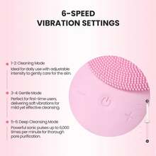 Silicone Facial Scrubber Rechargeable Facial Cleansing Brush With Nose Brush,Waterproof Electric Face Wash Brush For 5 Modes,Gentle Exfoliation &Amp; Face Massage - 杏色 - 查看 3