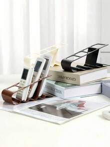 1 pieza - Soporte de 4 secciones para control remoto de TV, Soporte de almacenamiento para control remoto de electrodomésticos para el hogar, Soporte de escritorio para control remoto de aire acondicionado, Caja de almacenamiento para control remoto de TV para escuela, oficina, hogar, viaje, bolsa, organizador