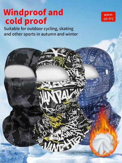 Unisex Winter Warm Cycling Ski Balaclava Fleece Hat Helmet Liner Full Face Mask Outdoor Windproof Neck Warmer, Ideal For Cycling, Skiing, Fishing, Autumn/Winter