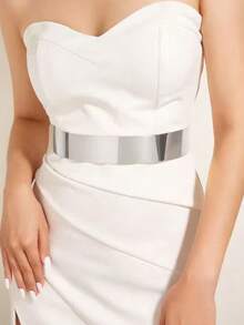 1pc Women's Fashion High-End Metal Waist Belt