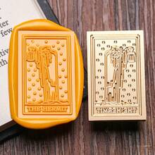 1 Tarot Card Series Fire Lacquer Seal Copper Head, Retro Style, Solid Brass Seal Head, Suitable For DIY Greeting Cards, Sealing Decorations, Desktop Ornaments, Holiday Invitations