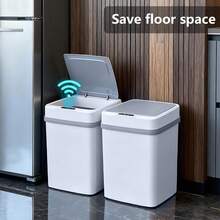 1 Stück Weiß Blau, 2 AA Batterien werden nicht mitgeliefert, Luxus Smart Automatik Heim Smart Switch Sensor Elektrischer Müllbehälter, Mülleimer mit Deckel abnehmbar für Haushalt, Wohnzimmer, Büro, Reinigungsbedarf. Kunststoff Mülleimer / Küchen Mülleimer / Büro Mülleimer / Bad Mülleimer. Weihnachts- & Halloween-Heimdekoration