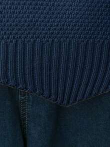 Women's Casual Solid Color Crew Neck Knit Sweater Vest - Blue - View 5