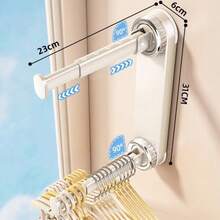 Regulowany wieszak na przyssawkę bez wiercenia, wieszak ścienny do domu i na balkon, teleskopowa konstrukcja z pokrętłem bezpieczeństwa, wielofunkcyjny wieszak, wieszak na ubrania montowany na ścianie, wieszak na suszarkę z przyssawką, wielofunkcyjny wieszak ścienny na balkon, przenośny, teleskopowy wieszak na ubrania, odpowiedni do domu i podróży