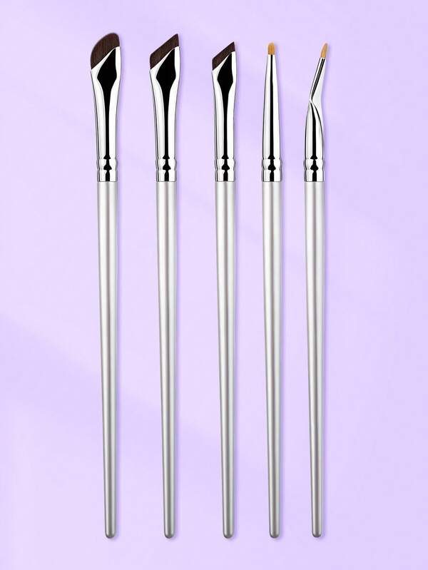 5pcs Eyeliner Brushes, Ultra-Thin Eyeliner Makeup Brushes, Angled Tip Eyeliner Makeup Tools, Eye Makeup Brushes Suitable For Applying Eyeliner Liquid And Gel