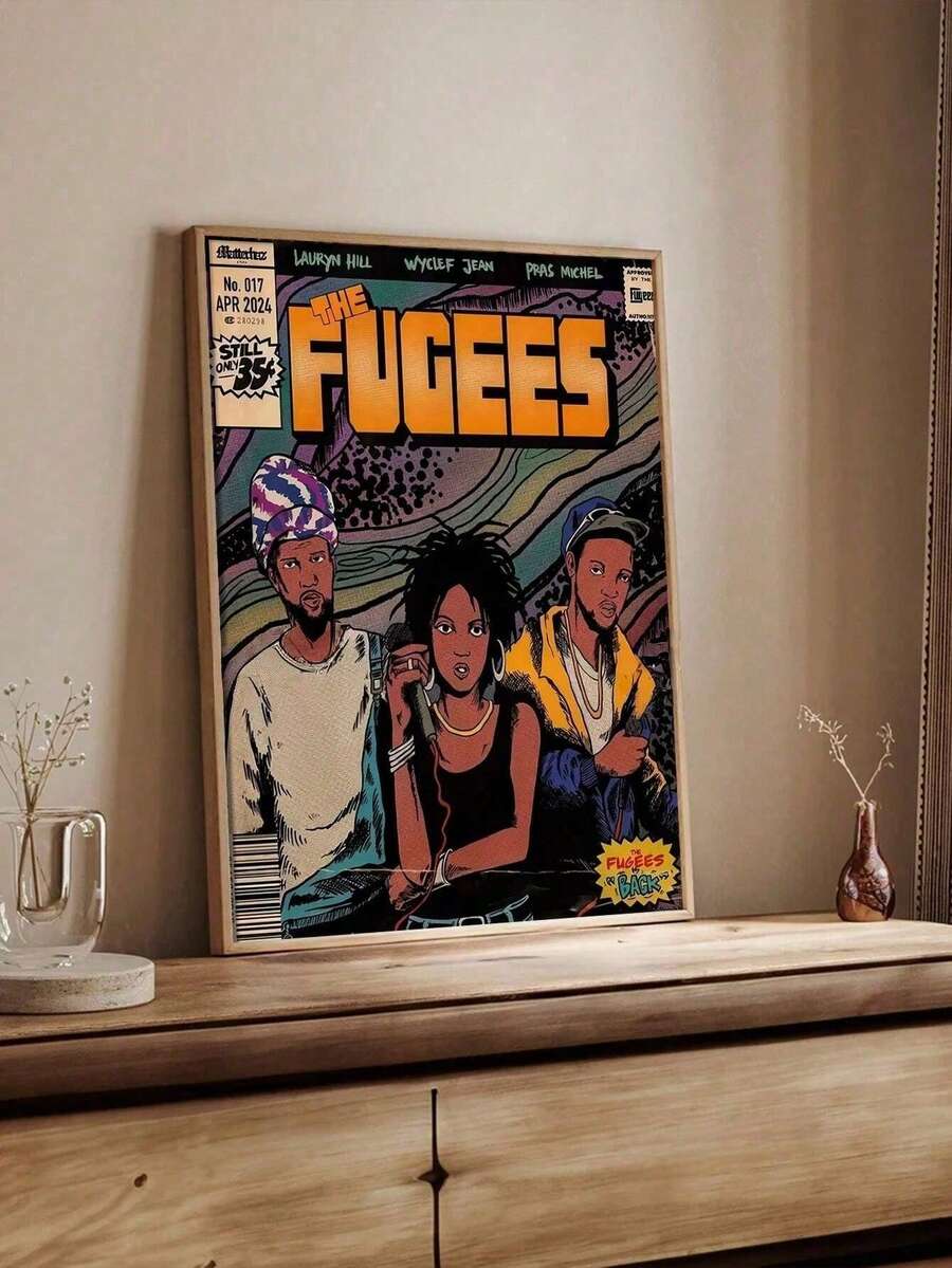 1 件嘻哈街头风格帆布艺术海报 - 无框，适合卧室、客厅、办公室装饰 | 音乐爱好者的理想礼物 - 彩色 - 查看 1