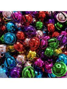 30 قطعة مجموعة أجراس نحاسية متعددة الألوان - مناسبة لعيد الميلاد، أجراس كبيرة بقطر 22 مم/0.866 بوصة، ديكور المنزل والحيوانات الأليفة، هدايا حفلات عيد الميلاد، باللون الأحمر والأخضر والذهبي والفضي