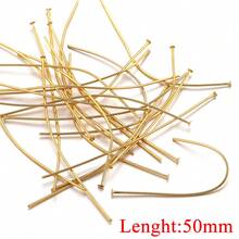 50/100件304不锈钢18k镀金头针DIY珠宝配件耳环珠眼针平头针珠宝制作材料女士不锈钢珠宝制作头针 - 彩色 - 查看 22