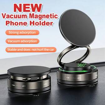 Vacuum Suction Cup, Mobile Phone Magnetic Suction Bracket, Car 2025 New Bidirectional Suction, 360 Degree Rotatable Universaladjustment, Multifunctional , Drama Watching, Live Streaming, Ofice, Car, Home, Outdoor Use