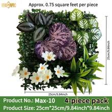 4pcs (3 Sq Ft Total) Premium Artificial Plant Art Decorative Wall Panels, With Realistic Agave, Fern, Palm Leaves And Flowers, Lifelike Leaf And Floral Textures - Indoor/Outdoor Grass, Home Wall Decor, UV-Resistant Durable Plastic, Maintenance-Free Fake Plants, Suitable For Home, Office, Commercial Year-Round Decoration, Outdoor Artificial Greenery And Flowers