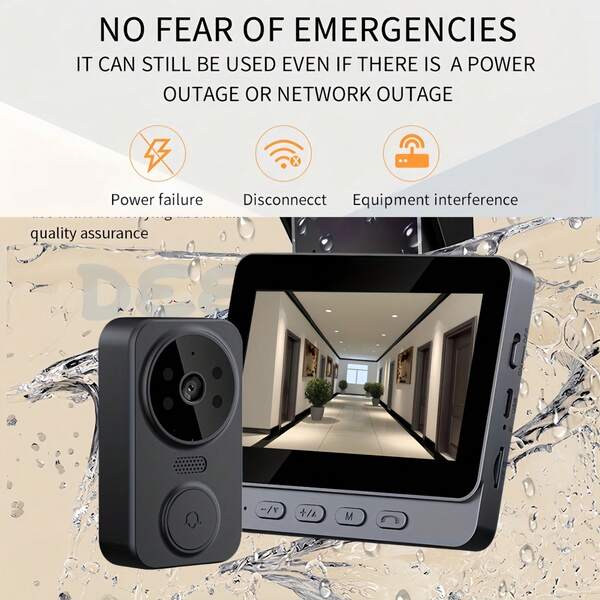 [HD Video Doorbell, Home Surveillance] 170° Viewing Angle Smart Video Intercom Doorbell - 4.3 Inch 1080P HD Monitor Video Doorbell With Night Vision And Two Way Voice For Home Surveillance, No Subscription, No APP, No WiFi