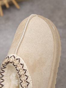 Children's Simple Color-Blocking Thermal Lined Warm Outdoor Snow Boots, Comfortable And Warm - Beige - View 6