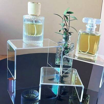 Set di 3 pezzi di supporti espositivi in acrilico, piedistalli espositivi in acrilico, supporti espositivi trasparenti adatti per scaffali, dessert, cupcake, caramelle, cibo, collezioni da scrivania, barre per prodotti, action figure, vetrine per gioielli