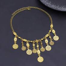 1 Peça Colar de Borla de Moeda de Liga, Acessório de Headchain Vintage com Toque Exótico