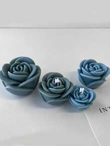 1个/3个装3D玫瑰硅胶模具 - 可制作逼真的花卉装饰，适用于情人节、母亲节、生日等场合 - 柔韧耐用，易于使用的树脂和石膏模具 - 白色 - 查看 5