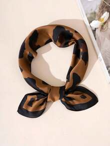 1 Piece Of Leopard Print Square Scarf, (Multifunctional) Suitable For Daily Headwear, Perfect For Enhancing Your Look